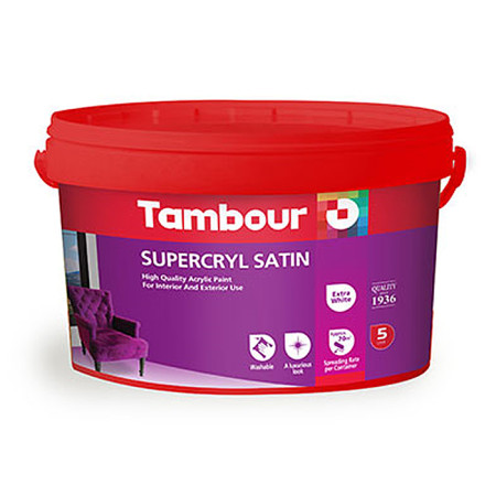 Краска акриловая СУПЕРКРИЛЬ САТИН (SUPERCRYL SATIN) Tambour, 5л 
